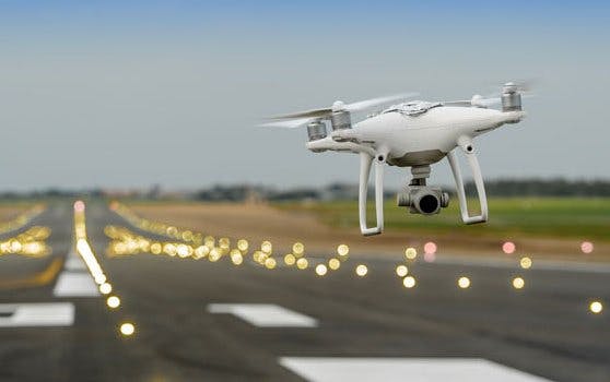 Airport surveillance with drones for improved airport safety
